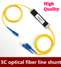 Free Shipping HKpost 1pcs/lot FTTH PLC Splitter 1×2 Optic Fiber Coupler Box Module SC/UPC Connector 1m