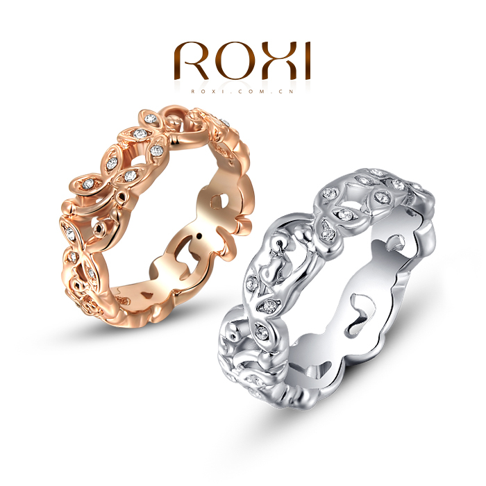 rings fashion rose golden rings Plated his and her promise ring set ...