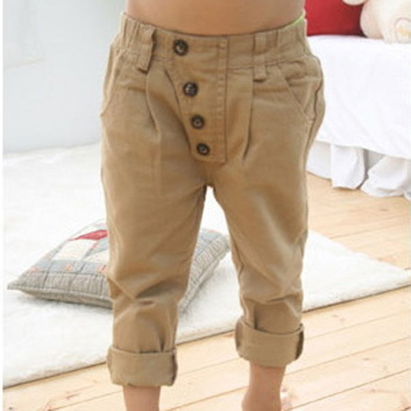 Retro Toddler Kid Boy Khaki Casual Pants Straight Trousers 2 7Y Baby Clothes S19