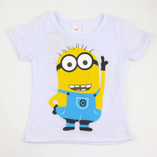 New 2015 boys Girls T Shirt Despicable Me 2 Minions Short Sleeve Baby Children T shirts