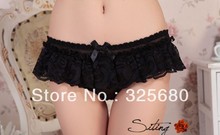 Free shipping Transparent gauze cute sexy female underwear low waist underwear large size multi layered lace