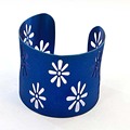Fashion Women cuff bangle PVD Matte surface blue stainless steel ladies wide version bracelet