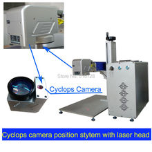 DHL/TNT Free shipping Portable 30W Fiber laser marking machine with Cyclops camera position systems for metal and plastic mark