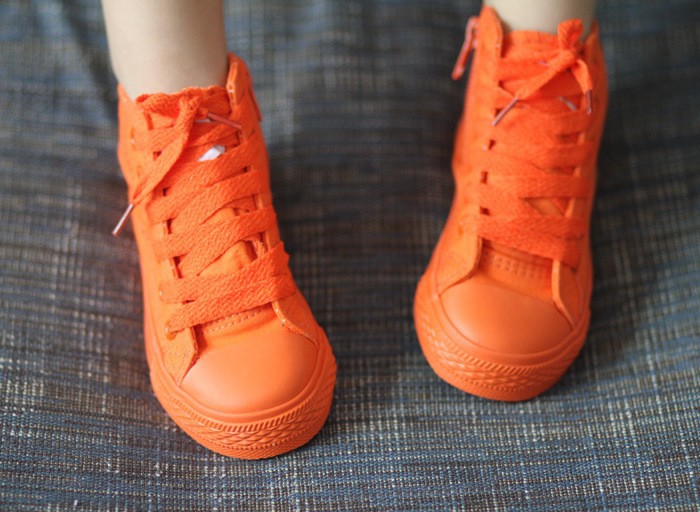color canvas shoes orange