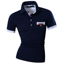 New Mens Summer Fashion Casual Polo Shirt Designed Short Sleeves Shirt Slim Fit Trend Solid color 4 Colors S M L XL U012