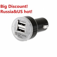 Самая низкая цена! Все страны с двумя Usb автомобильное зарядное розетка Usb зарядное устройство для Iphone Samsung для Xiaomi Sony Xperia Z1 черный