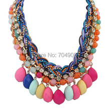 2014 New 5 Corlos High Quality Jewelry Fashion Bohemia Flower Crystal Statement Collar Necklace Necklaces & Pendants Wholesale