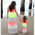 summer matching mother daughter dresses stripe mother daughter clothes family look lace cotton maxi family matching