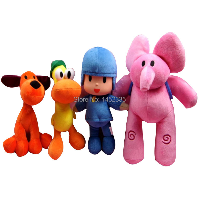 4pcs/lot Full Set POCOYO Cartoon Stuffed Animals & Plush Toys Hobbies Loula & Elly & Pato & POCOYO plush toy