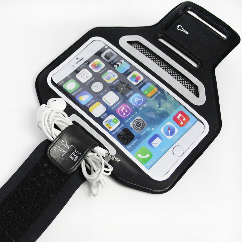 Black Color Universal 4.7 inch Mobile Phone Waterproof Gym Armband 0.1cm Thickness Breathable for iPhone 6 Sport Armband