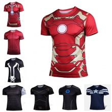 2015 new Fashion Marvel Armor Iron Man 3 MK42 Superhero t shirt men costume jersey 3d Sport tshirt camisetas masculinas