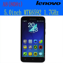 Original 5.0”Lenovo A8/ A808T/ A808 RAM 2GB + ROM 16GB OS Android 4.4 Mobile Phone MTK6592 Octa Core 1.7GHz Phones GSM Network
