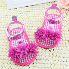 2015 New Fashion Hot Selling Baby Girl Floral Summer Sandals Crib Soft Sole Non slip Princess