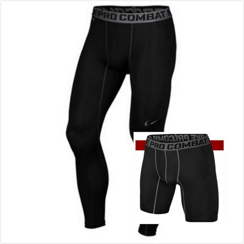 Men running tights outdoor sports pants black fitness compression tights for yoga/jogging/ball Free shipping