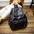 High quality black PU leather ladies backpack school travel casual bag backpack fashion women backpacks