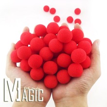 10pcs/lot high quality Diameter 1inch New Fashion Close-Up Magic Sponge Ball Brand Street Classical Comedy Trick Soft Red