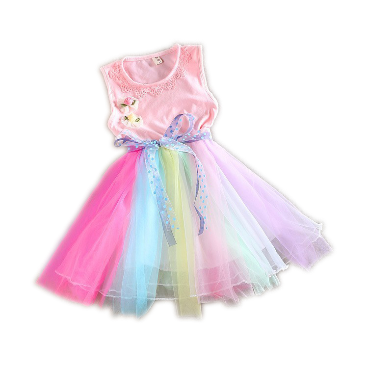 2015 girls summer lace dresses children princess mesh vestidos baby kids cute dress child fashion party clothes YF-497