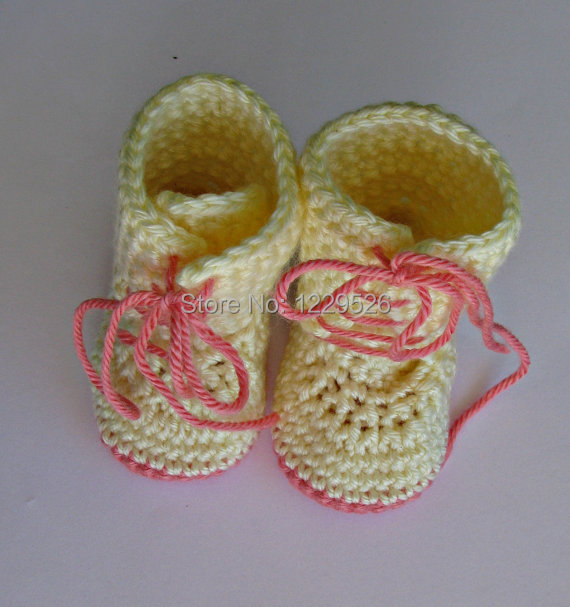 Crochet Baby Shoes, Newborn Hand Crochet Baby Booties, Lace up Combat 