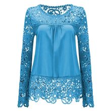 lztlylzt 2016 Summer Chiffon Long Sleeve Women Blouses White Lace Up Ladies Women Tops Blusas Women Shirts Clothing Plus Size