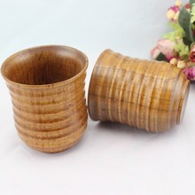 Wooden wine cup glass cup back side nine lines mugs cup rice wine cup