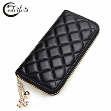 Zipper Fashion Women Wallet W152 Large Capacity Female Purse Lady Diamond Chequer Cell Phone Pocket Luxury Classic Handbags
