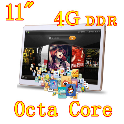 11 inch 8 core Octa Cores 1280X800 IPS DDR 4GB ram 32GB 8 0MP 3G Dual