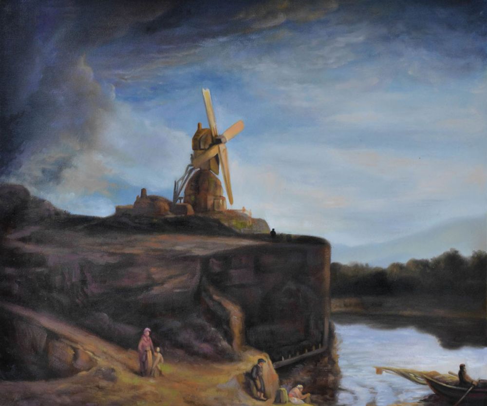 Landscape artwork,The Mill,Rembrandt van Rijn oil Painting,Canvas Art 