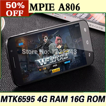 Original Smartphone A806 M8 MTK6595 Octa Core 3G 5.0 inch 1080P 16GB ROM 4GB RAM Dual Sim 13MP Camera android cell Mobile Phone