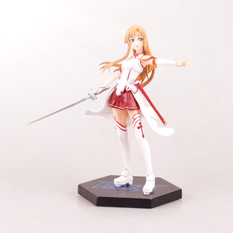 Anime Sword Art Online Asuna 1/6 PVC Action Figure Collectible Model doll toy 17cm-in Action