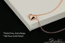 Simple Elegant Love Heart Cute Chains Necklaces Pendants 18K Rose Gold Plated Fashion Brand Vintage Jewelry