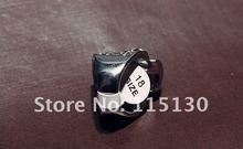Vintage Europe a silver colored Simulated Diamond skull rings for men Rock Punk Gold Ring Fashion