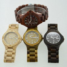 Free shipping 2014 Bewell Fashion Design Natural Rose Wooden Wrist watch For Man and Support Whholesale