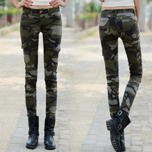 Camouflage Jeans Women Skinny Sexy Waist Jeans Femme Pencil Pants Stretch Loe Waist Women Jeans Calca Feminina pantalon femme