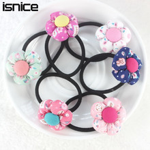 TS New 2015 Pumpkin flowers children Retail wholesale Boutique baby girls hair accessories rubber bands barrettes girl headwear