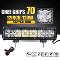 Oslamp 7D 120W 12 LED Work Light Bar CREE Chips Led Bar Offroad Combo Beam Truck