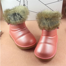 NEW Real Rubbit fur children s snow boots EU21 30 kids girls warm Shoes baby plush