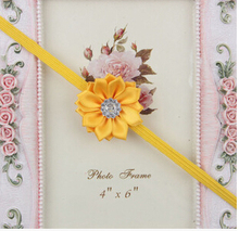 1pc New Style Baby Girls hair accessories newborn baby satin flower Headband kids Hairwear 17 colors