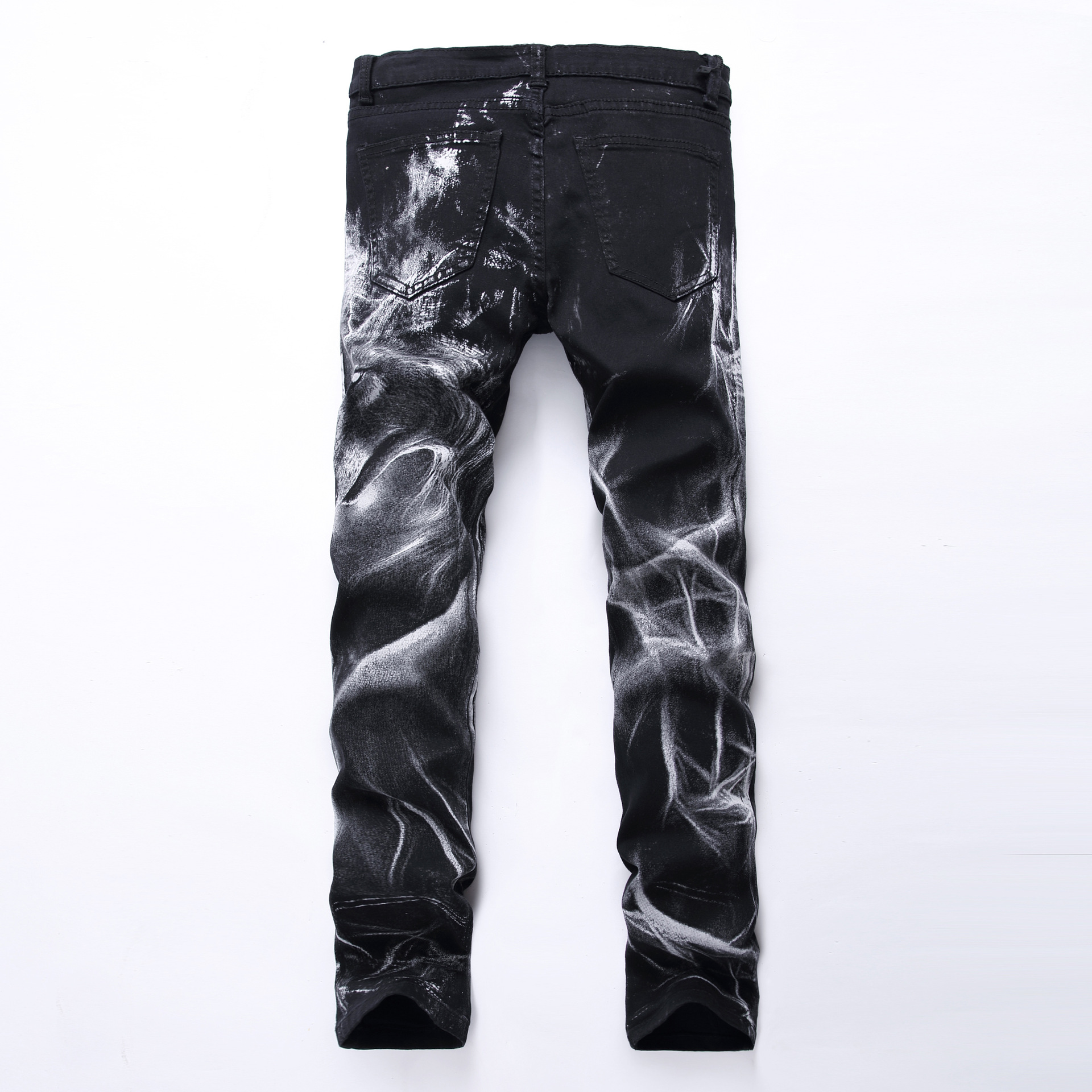 black pu jeans