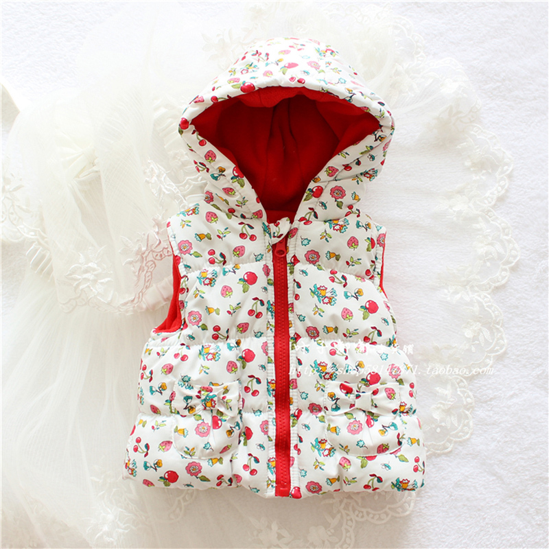 2015 Hot Sale Girls flowers Cotton Vest Girls Cute Waistcoat Kids Vest Children Waistcoat Free Shipping