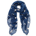 Women Lady Penguin Print Shawl Voile Rectangle Scarf Scarves