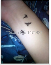 Temporary Tattoo Stickers Temporary Body Hip Waist Arm Art Supermodel Stencil Designs Waterproof Black LONEY Birds