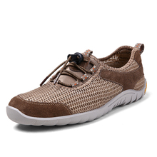 2016 New Men Summer Mesh Amphibious Shoes Lace Up Super Cool Sport Water Shoes Walking Comfortable Breathable Shoes Men Zapatos