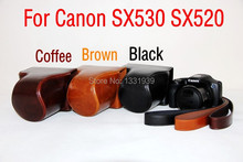 2014 hot sale PU Leather Camera Bag Case Camera Bags Cases For canon SX520 free shipping