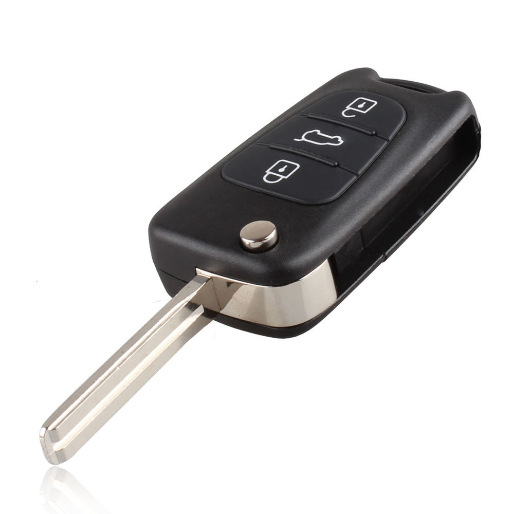 Car Styling 3 Buttons Flip Folding Key Shell Case For Kia K2 K5 Sportage Cerato Rio Uncut Blade Remote Auto Accessories