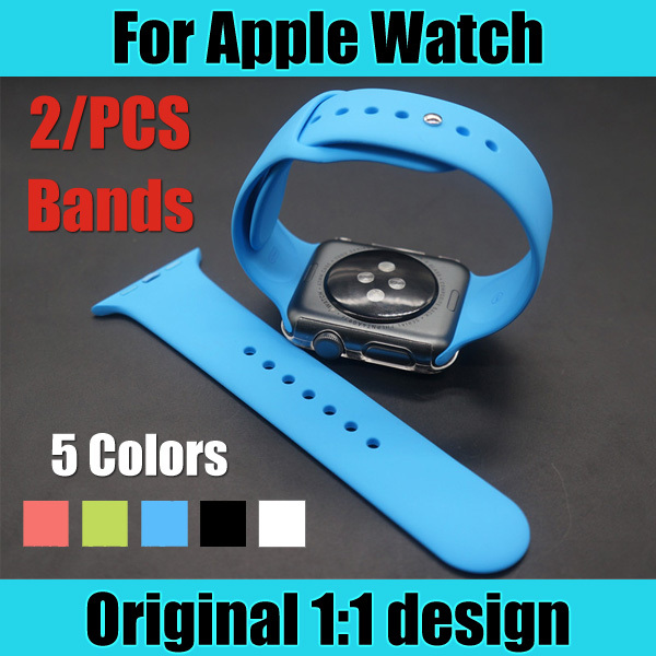 original 1 1 real for apple watch bands 2 pcs 38 42mm fluoroelastomer with original embed