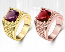 Vintage Weave Pattern Ruby Bride Ring AAA CZ Stone Women Elegant Wedding Ring Luxury Beautiful Square