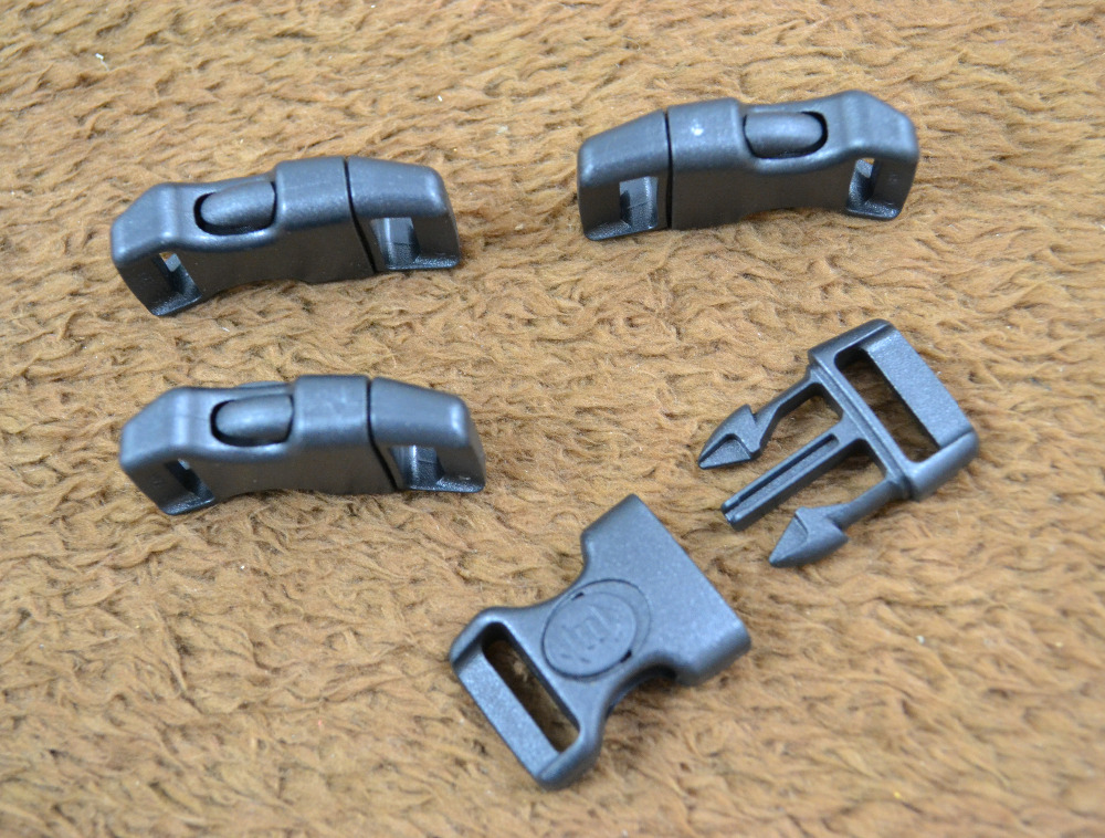 100 Pcs Plastic Black Curved Buckle w//Lock for Bracelet Side Release Buckles