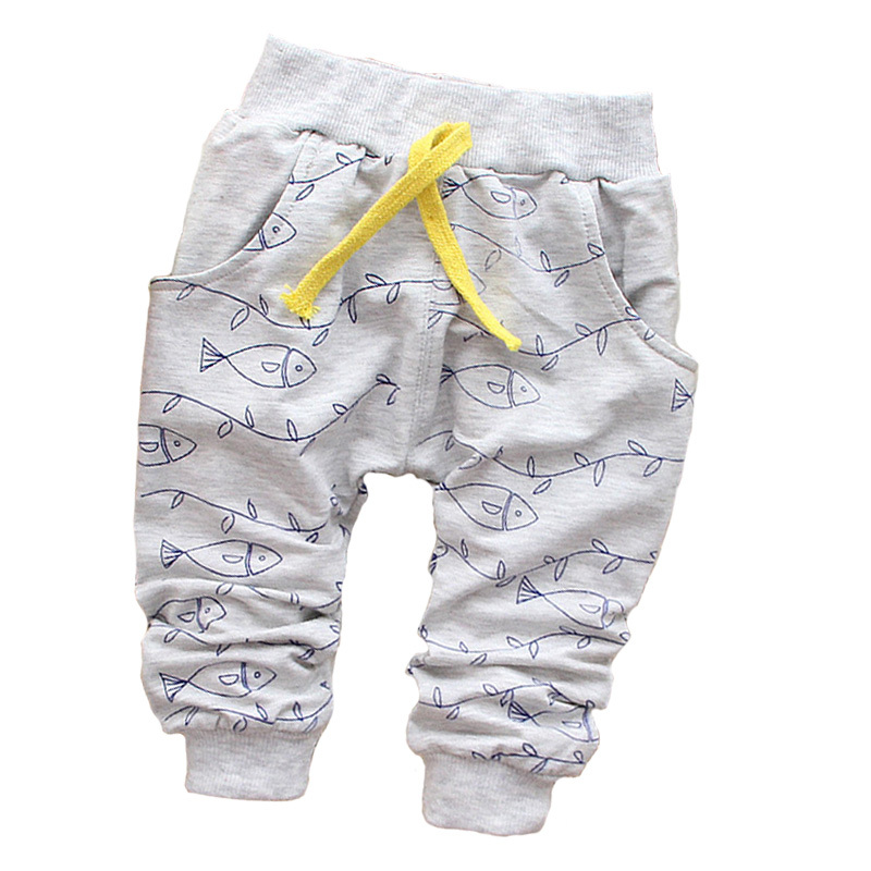 New 2015 spring Lovely Fish Fashion boy newborn pants Baby boy pants brand cotton children s