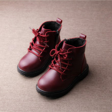 2015 New fashion children boots Leather boys and girls boot casual flat Comfortable baby boots shoes free shipping