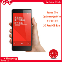 Original Xiaomi Redmi Note 4G LTE Phone Xiaomi Red Rice Hongmi Note FDD-LTE Qualcomm 1.6GHz Quad Core 5.5″ 2GB 8GB Mobile Phone
